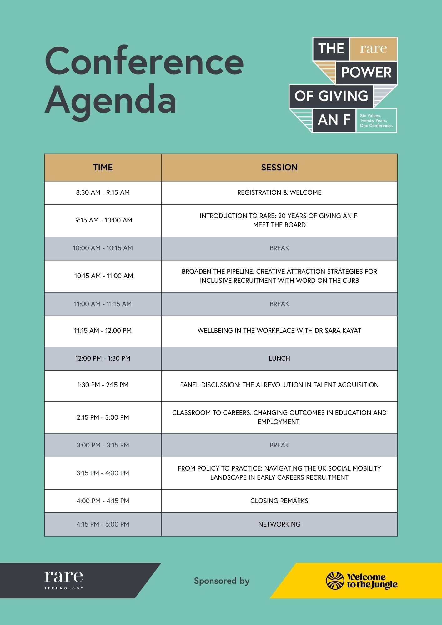 Rare conference agenda - final portrait Rare conference agenda - final portrait